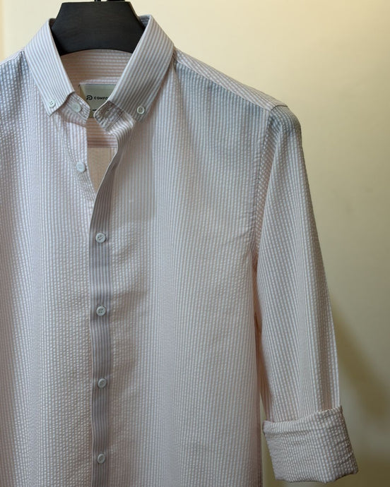 Peach and White Stripe