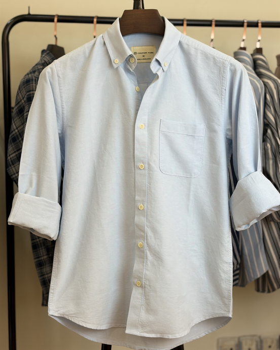 Sky blue oxford cotton shirt