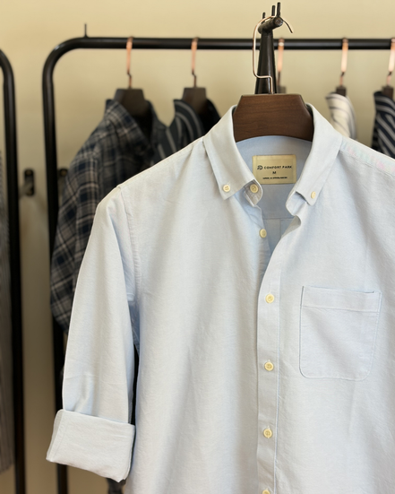 Sky blue oxford cotton shirt