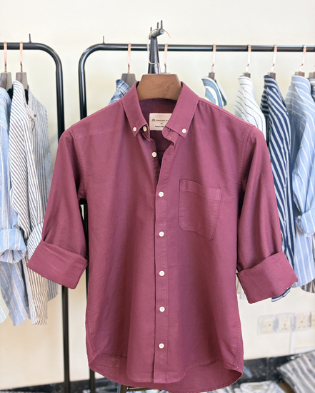 Vintage Maroon oxford cotton shirt