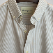 Light beige with white pinstripes shirt