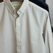 Light beige with white pinstripes shirt