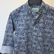 Navy and Cream Paisley Print Shirt