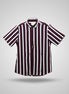 Men's Maroon & White Vertical Striped Sleeve Shirt | Urban Stripe
