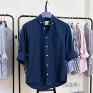Dark Sapphire Blue oxford cotton shirt