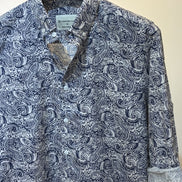 Navy and Cream Paisley Print Shirt