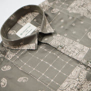 Men's Grey Brown Abstract Sleeve Shirt | Sandstone
