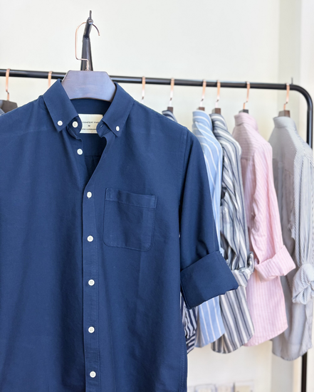 Dark Sapphire Blue oxford cotton shirt