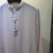 Baby pink with  Soft pastel sky blue with subtle tonal self-stripes