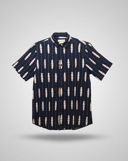 Men's Bleach Cedar Abstract Half Sleeve Shirt