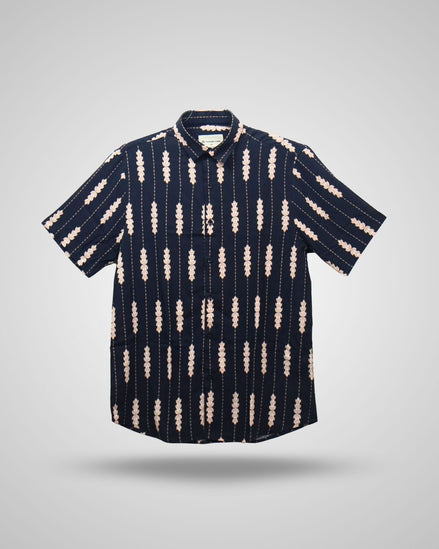 Men's Bleach Cedar Abstract Half Sleeve Shirt