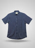 Men's Navy Blue Pinstripe Short Sleeve Shirt