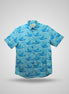 Men's Persian Blue Abstract Half Sleeve Shirt