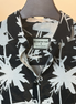 Black and white tropical print half shirt