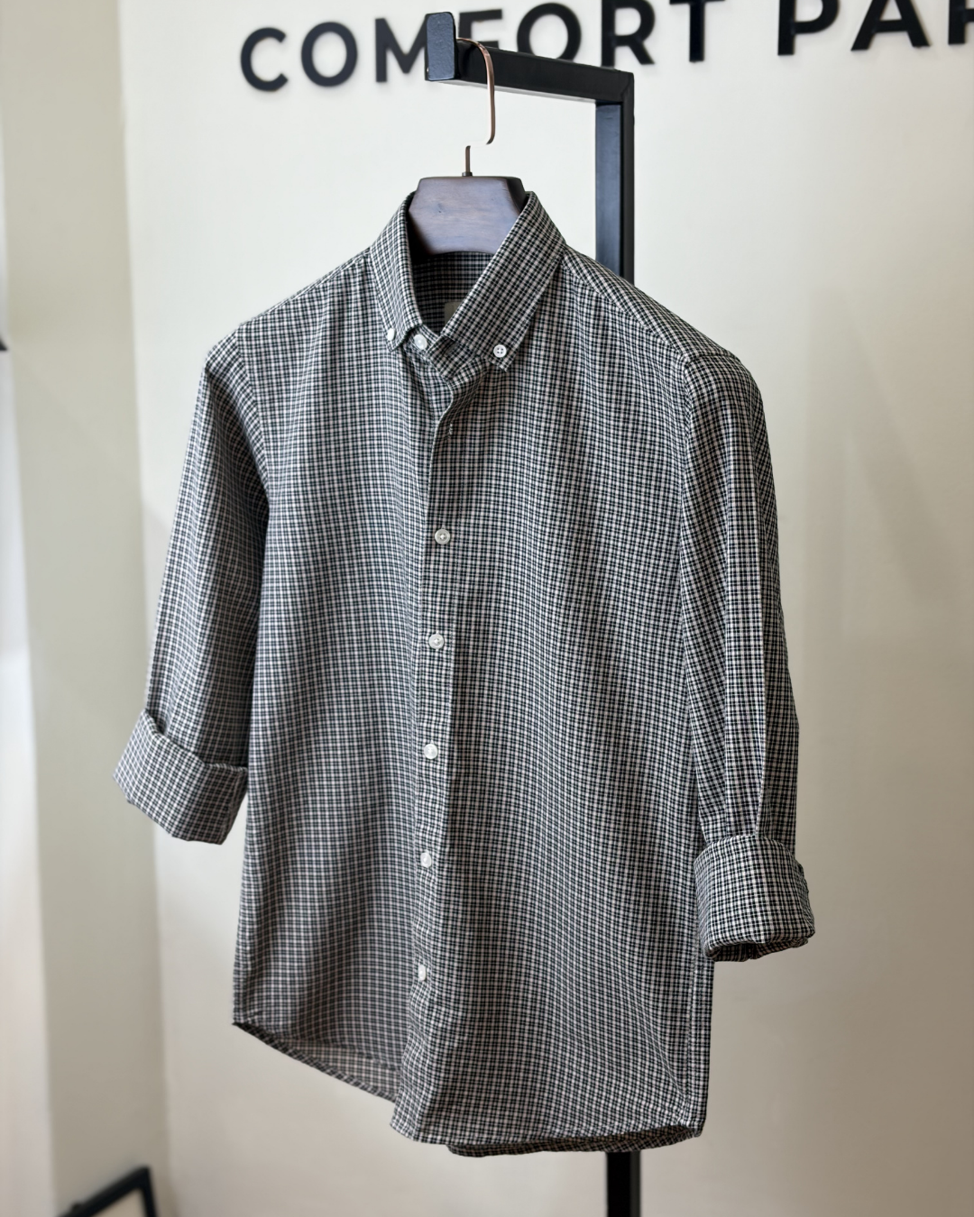 Black White Mini Check Shirt