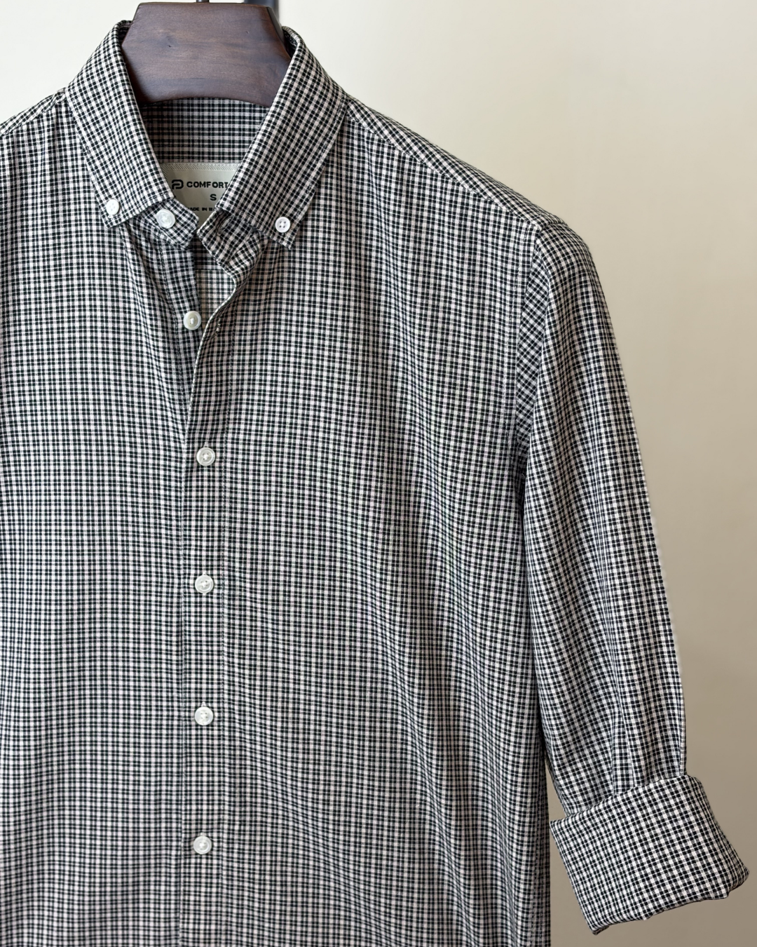 Black White Mini Check Shirt