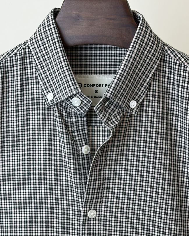 Black White Mini Check Shirt