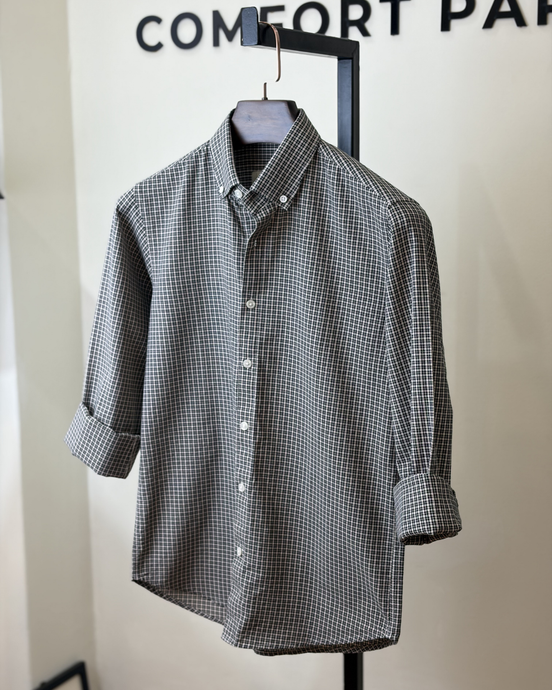Black White Mini Check Shirt