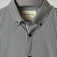 Black and White Vertical Striped Shirt