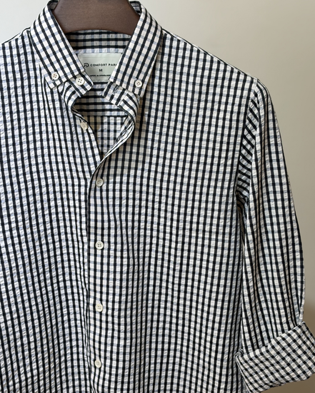 Black & off White Stripe Seersucker