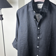 Black solid Linen shirt