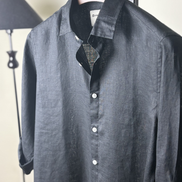 Black solid Linen shirt