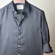 Black solid Linen shirt