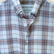 Blue Brown Plaid Check Shirt