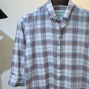 Blue Brown Plaid Check Shirt