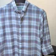 Blue Brown Plaid Check Shirt