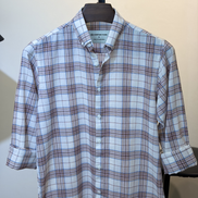 Blue Brown Plaid Check Shirt