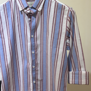 Blue & Burgundy Wide Stripe
