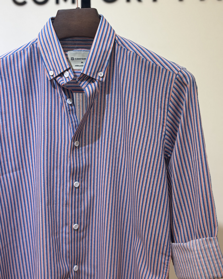 Blue, Red & White Fine Stripe