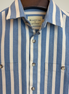 Blue & White Bold Striped Overshirt