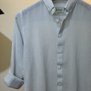 Blue White Stripe Seersucker Shirt
