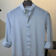Blue White Stripe Seersucker Shirt