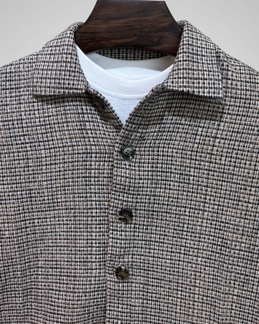 Brown and Tan Check Overshirt