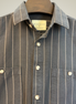Charcoal Grey & Beige Striped Overshirt