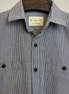 Charcoal Grey & White Pinstripe Overshirt