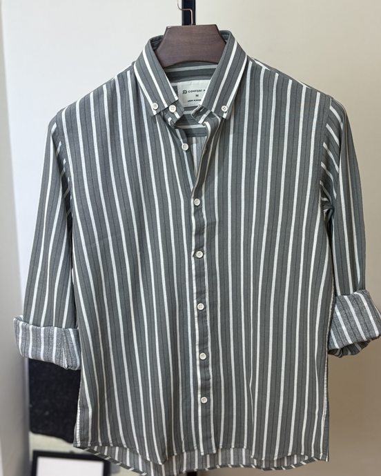 Charcoal & White Stripe