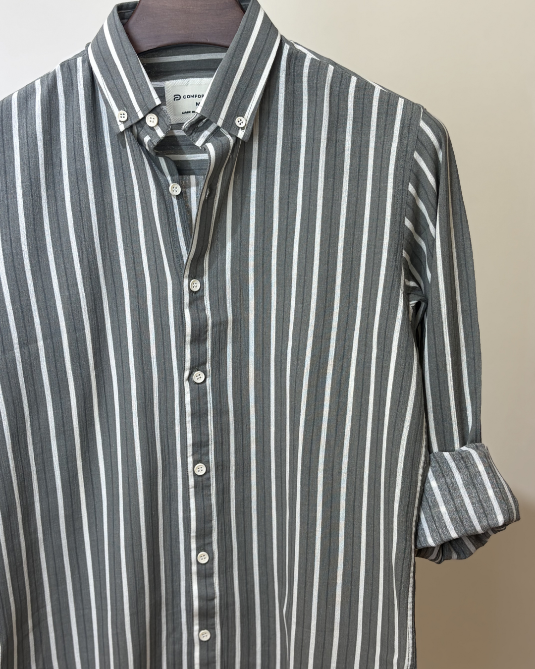 Charcoal & White Stripe