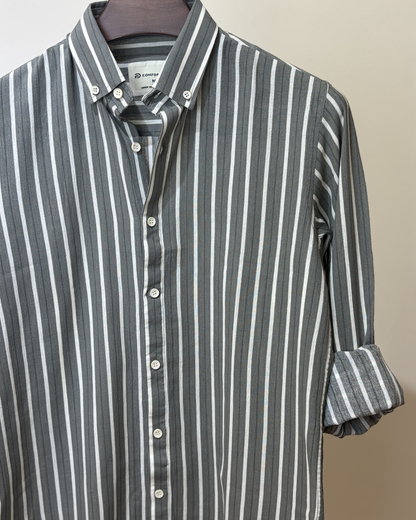 Charcoal & White Stripe