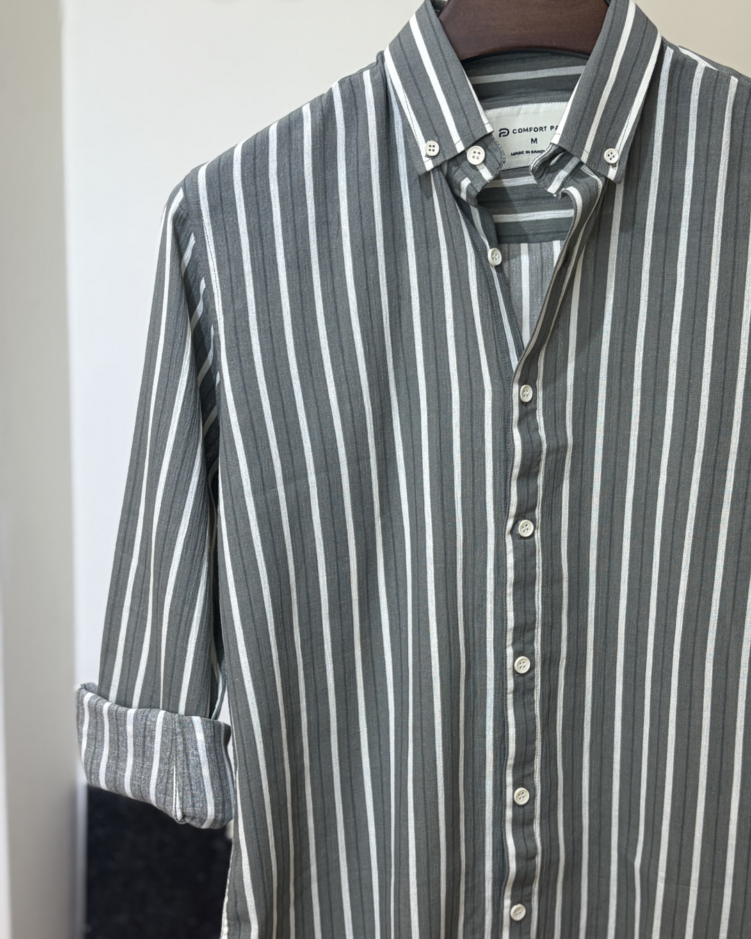 Charcoal & White Stripe