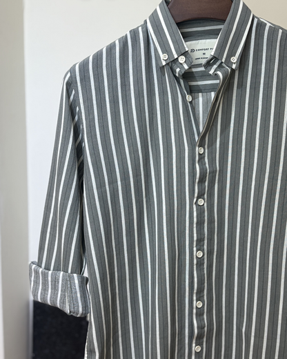 Charcoal & White Stripe