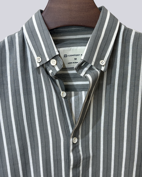 Charcoal & White Stripe