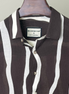 Coffee Stripe Textured Half Shirt