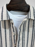 Cream & Charcoal Vertical Stripe Overshirt