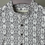 Cream & black damask print katua