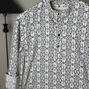 Cream & black damask print katua