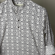 Cream & black damask print katua